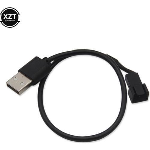 3 pin 4 pin Fan to USB Adapter Cables 3/4 Pin CPU Computer PC Fan Power Cable Connector Adapter 5V Connecter 30cm 50cm