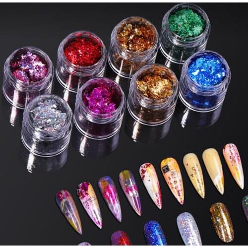 8Pcs Women Long Lasting Shiny Makeup 8 Colors Nail Art Sequin for Party набор для маникюра