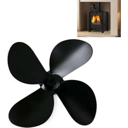 Aluminum Alloy Fireplace Fan Blade 4-blade Easy to Use Fireplace Fan Accessories