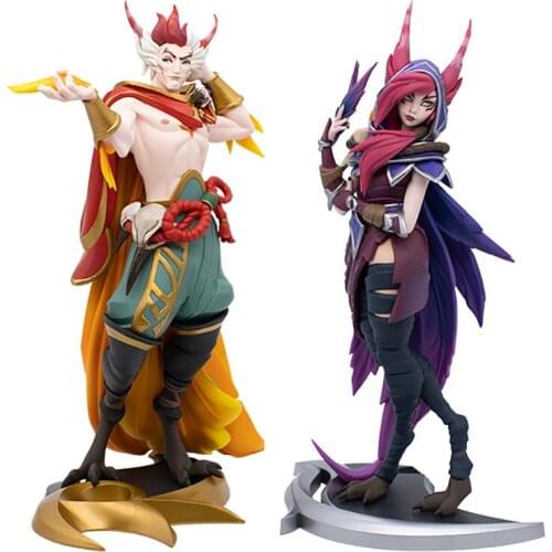 League of Legends Xayah Rakan Anime Games Peripheral Model 27Cm Hand-Made Model Decoration Doll Collectibles Anime Toys Gift