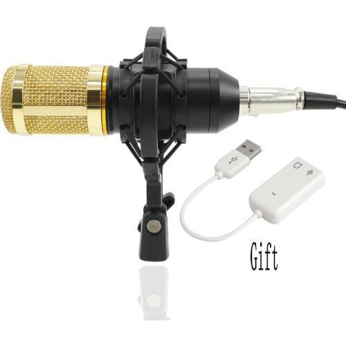 BM-800 Condenser Audio 3.5mm Wired Studio Microphone Vocal Recording KTV Karaoke Microphone Mic Stand For Computer BM 800
