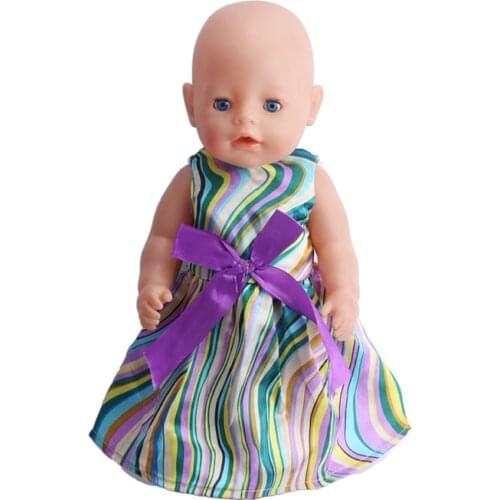 40-43 Cm Boy American Dolls Green Floral Geometric Dress Newborn Baby Toys Accessories Fit 18 Inch Girls Doll Gift f81