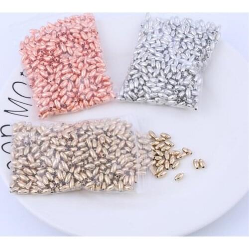 200pcs/lot 3x6mm 4x8mm Rice Shape White Imitation Pearls Beads Crafts Decoration for DIY Bracelets Necklaces Jewelry Findings