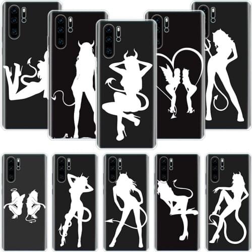 Angel And Devil Sexy Girl Phone Case For Huawei Honor 10 9 20 9X 8A 8X 8S 7A 7X Lite Pro 10i 20i Y5 Y6 Y7 Y9 2019 Cover Coque