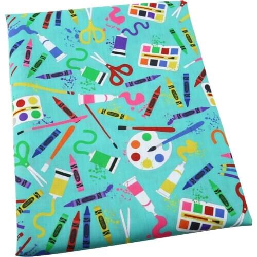 David accessories 50*145cm pencil back to school abc 100% Cotton Fabric for Tissue Kids Home textile for Sewing Tilda Doll,c4061