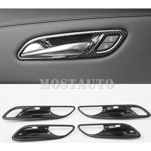For Cadillac XT4 2018-2019 ABS Carbon Fiber Interior Door Handle Bowl Cover Trim 4pcs Car Accessories Interior Car Decor