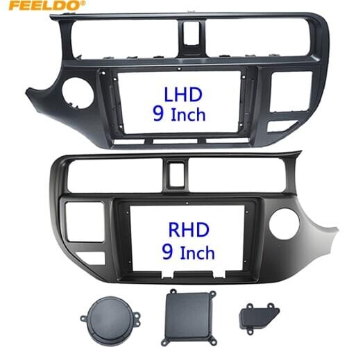FEELDO Car 2Din Audio Radio Fascia Frame For KIA RIO 2012 9 Inch Big Screen Stereo Dash Fitting Panel Frame Kit #HQ6392
