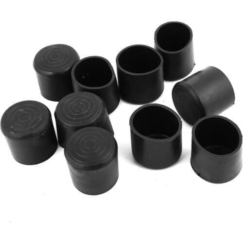 GSFY-Rubber PVC Flexible Round End Cap 38MM Foot Cover 10 Pcs Black