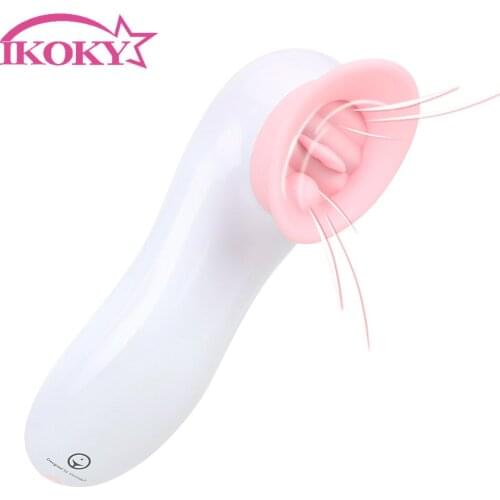 IKOKY G-spot Massage Clit Vagina Stimulator 7 Speeds Clitoris Nipple Sucker Tongue Vibrators Oral Sex Sex Toys For Women