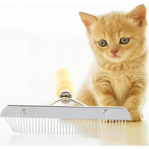 Pet Cleaning And Grooming Tool Nail Rake Comb Wooden Handle Massage Skin Pet Comb Prevent Hair From Knotting Comb For Cat Dog