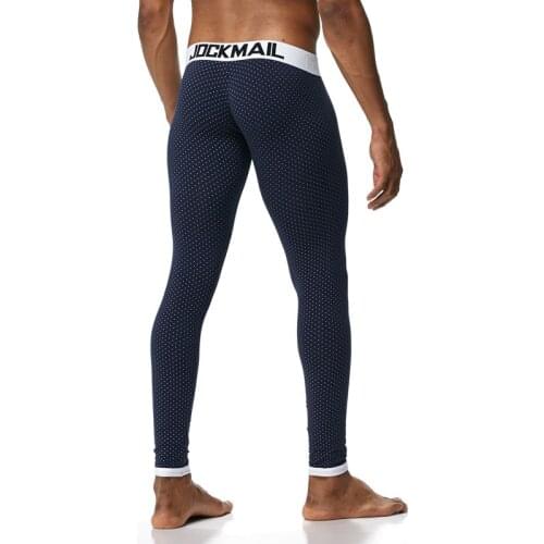 Jockmail Long Johns Mens Fashion Stripe Printing Rainbow Leaf Pattern Thermo Underwear Pants Mens Leggings Thermal UnderPants