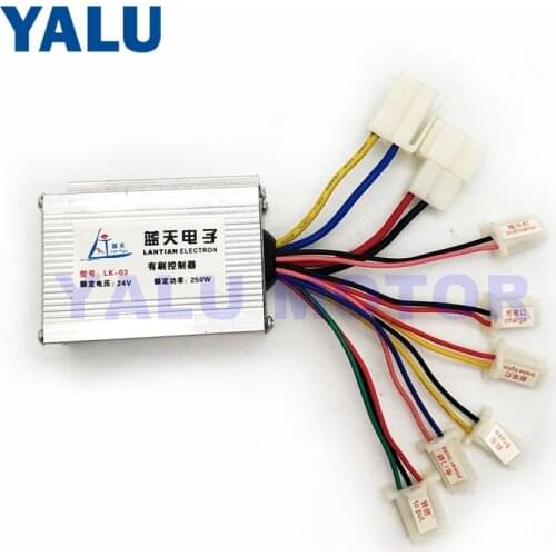 Electric Bicycle Conversion Kit Part 24V 250W Brush DC Motor Controller for Unitemotor MY1016 E-bike and Toy Scooter Controller