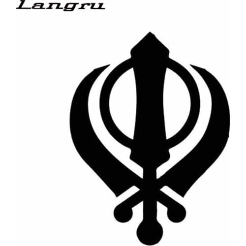 Langru 10CM*13.4CM Interesting Sikh Religious Symbol Vinyl Decal Mysterious Car Sticker Accessories Jdm