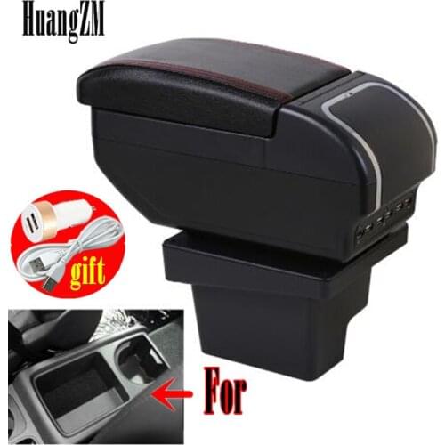 Armrest For Volkswagen VW Tiguan I 2007-2016 Dual layer Large space Central Store Content box with cup holder ashtray USB Chargi