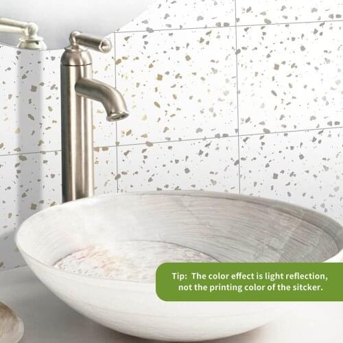 12pcs Waterstone Wall Sticker Self -Adhesive Waterproof Tile Stickers For Kitchen Living Room Stairway Wall Decal