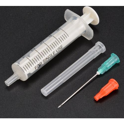 5 Set 5ml Disposable Plastic Syringes Measuring Syringe With 21G Needle + Red Cap For Industrial Soldering Paste