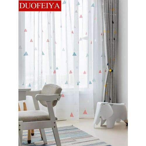 Children Room Embroidery Curtains for Boy and Girl Bedroom Window Curtains Balcony Window Curtains Tulle Home Decoration Curtain
