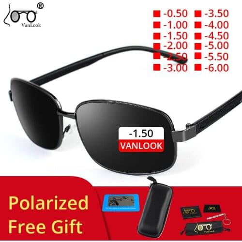 Myopia Sunglasses With Diopters Polarized Fishing Rectangle Sun Glasses For Men Women -0.50-4.00-4.50-5.00-5.50-6.00