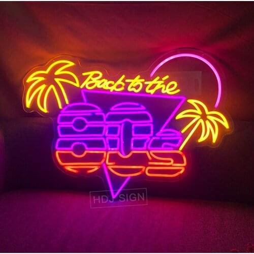 Back To The 80s Logo Custom LED Letter Neon Sign Vintage Wall Decor For Bar Beach Shop Restaurant Party Decorative Light