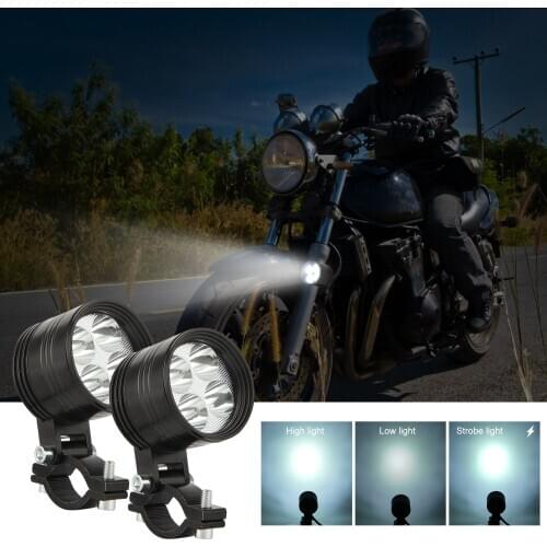 40W High Power Led Light Motorcycle Scooters Spotlight Front Headlight E-Bike 4/6-Leds Spot Fog Driving Lights 12V Beam Strobe