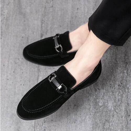 New Fashion Men Suede Metal Buckle Decoration Oxford Formal Shoes Male Wedding Prom Homecoming Shoes Sapato Social Masculino