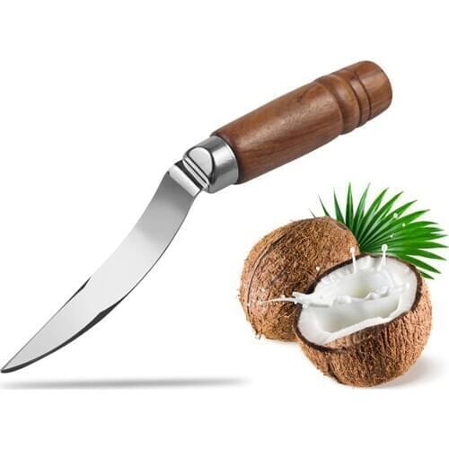 Digging Coconut Tool Stainless Steel Coconut Meat Remover Washable Coconut Shaving Cutter with Wooden Handle Household Tools