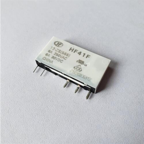 6pcs HF Relay HF41F-5-ZS HF41F-012-ZS HF41F-24-ZS 250V 6A relay 5 pin relay 5V/12V/24V relay