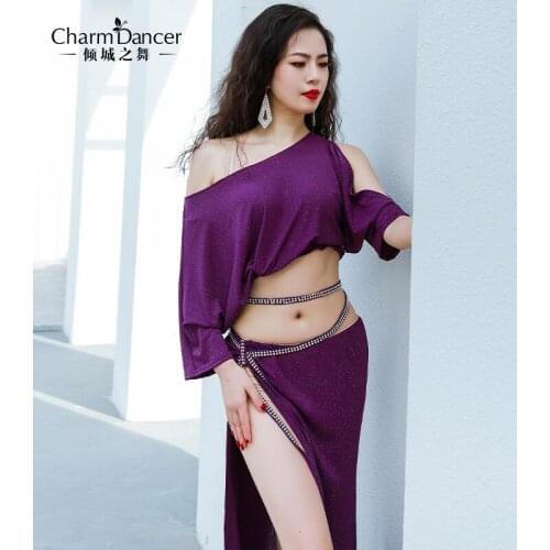 2021 NEW Womens Belly Dance Dance Suit Practice Clothes New Sexy Long Skirt+Top Bellydance Set Suit ZM322