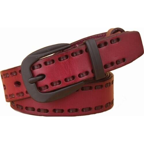 Female belt Women cowskin genuine leather fashion all-match belt black buckle womens cowhide casual pants belt for jeans