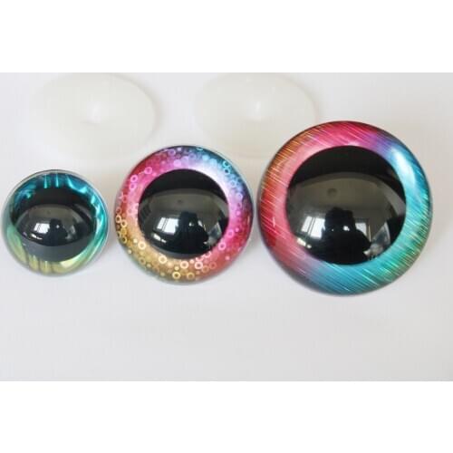 10pcs/lot 30mm/40mm/50mm lovely big size round clear safety toy eyes +fabric+hard washer--color by randomly