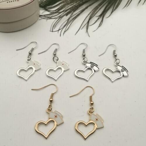 20*15mm Drip Oil Jewelry Design Jewelry, Medical Tools, Loving Nurse Hats, Earrings, Nurses, Doctors, Student Gifts, Souvenirs