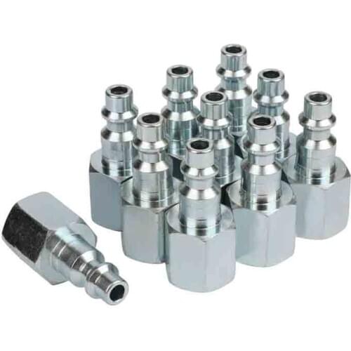3/8-Inch FNPT I/M Style Air Plug, 10 Pieces Quick Connector Kit, Industrial Push to Connect Air Fittings