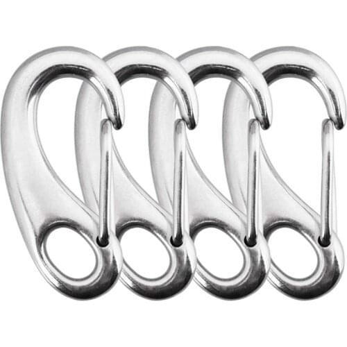4 Pcs 304 Stainless Snap Hook,Snap Hook Clip, 2 Inch Duty Marine Grade Carabiner for Keychains, Curtains,Hiking,Etc