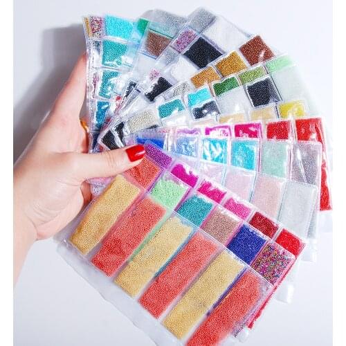 6Colors/Bag Mini Bubble Ball Beads Resin Epoxy Filler Crystal Tiny Caviar Nail Art Decoration DIY Jewelry Making Crystal Glitter