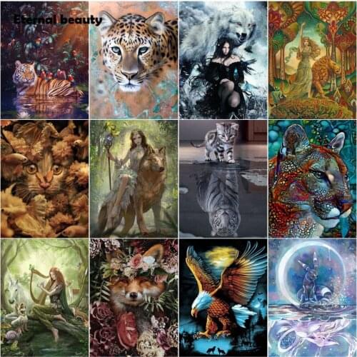 Diamond Painting 5D Diy Beauty and The Beast Full Round Square Diamond Embroidery Animals Diamond Mosaic Handmade Gift Decor