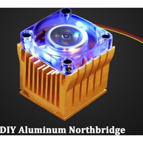 Gdstime DIY Aluminum Northbridge Heat sinks Cooler Motherboard Radiator with 40mm Cooling Fan For PC Computer Case Cooling