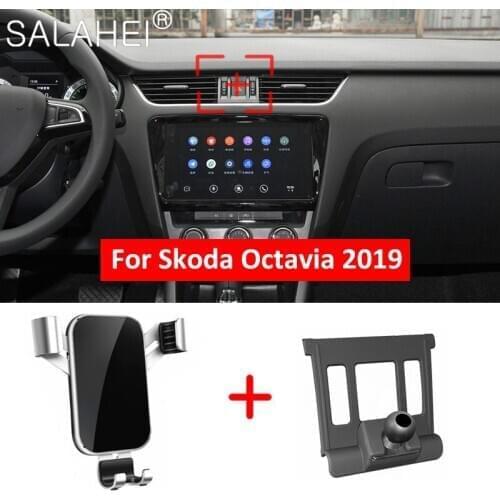 Car Air Vent Mount Phone Holder Mobile Phone Stable Cradle Smart Phone Stand For Skoda Octavia 2019 GPS Car Interior Accessories