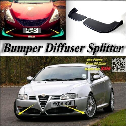 Car Splitter Diffuser Bumper Canard Lip For Alfa Romeo 166 AR 1998~2008 Tuning Body Kit / Front Deflector Fin Chin Decline Body