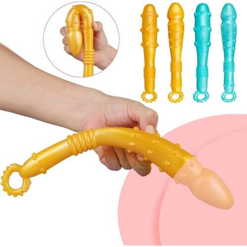 BDSM Soft Spike Massage Stick With Pull Ring,Dildo Anal Butt Plug Prostate G-spot Vaginal Stimulate Men Female Masturbation Tool