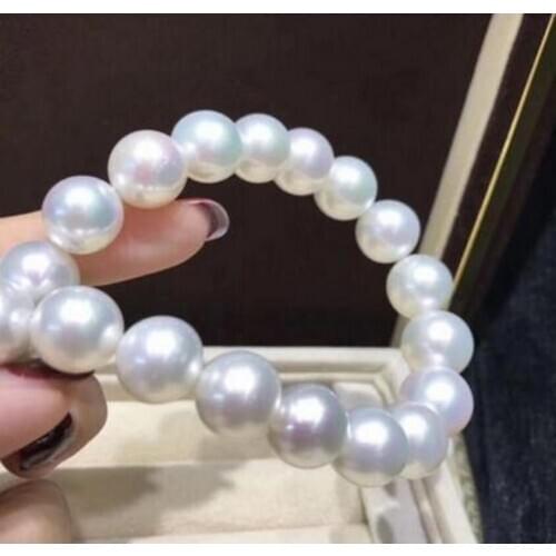 Free shipping noble jewelry AAA ++huge south sea white round 12-14mm pearl necklace 14k