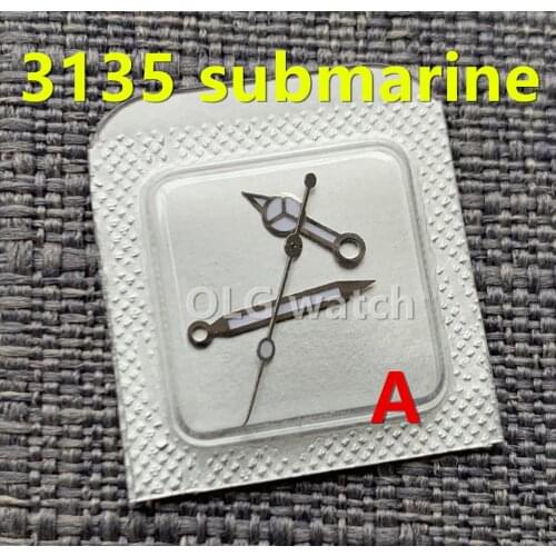 Watch movement accessories Gold/Silver/Rose Gold Watch Hands RLX submarine Mariner Cal: 3135 movement Blue Luminous