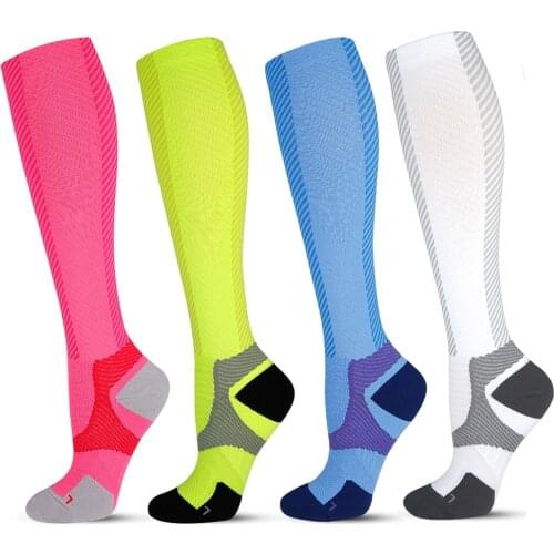 Colorful Professional Compression Socks Men Women Cycling Running Marathon Anti-Fatigue Pain Relief Nursing Compression Socks