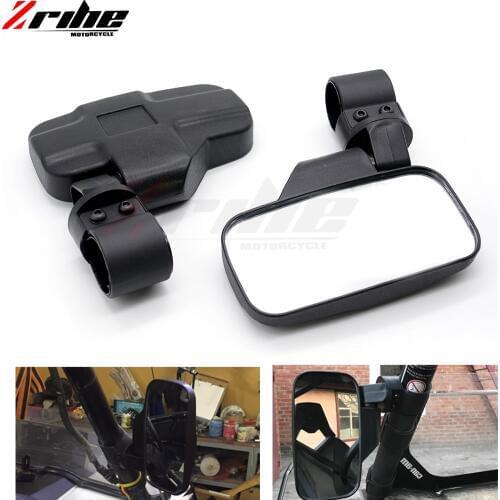 For Can Am Commander cage 2.0" And Can Am Maverick 2.0" Cage Rear View Mirror Break-Away Shock-proof Rubber Pad Rearview Mirror