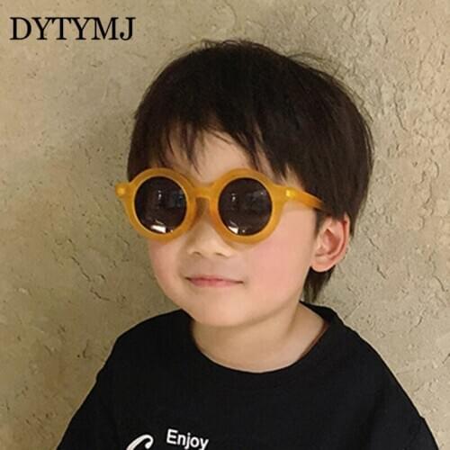 DYTYMJ Vintage Round Sunglasses for Child Candy Color Cute Kids Sunglasses Personality Baby Anti-UV Sun Glasses for Girls Boy