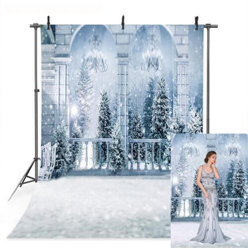 Photography Bokeh Christmas Photo Backdrop Winter Snow Newborn Adult Portrait Background Photocall Wedding Forest Photo Shoot