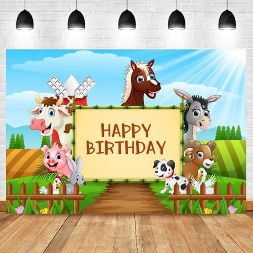 Photo Backdrop Farm Animal Birthday Backdrop Newborn Baby Shower 1st Birthday Party Customized Photography Background Photo