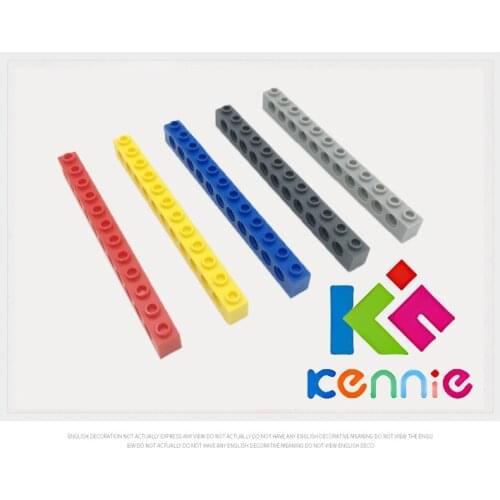 80pcs/lot Kennie moc DIY bulding block Compatible with Hi-Tech Accessories Brick 1x12 with 11 Holes Building Blocks NO.3895