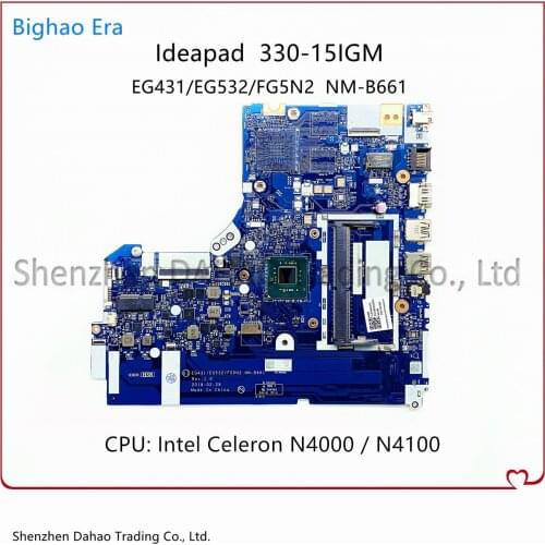 FRU: 5B20R33804 5B20R33801 For Lenovo ideaPad 330-15IGM Laptop Motherboard EG431 EG532 NM-B661 With N4000/N4100 CPU 100% Tested