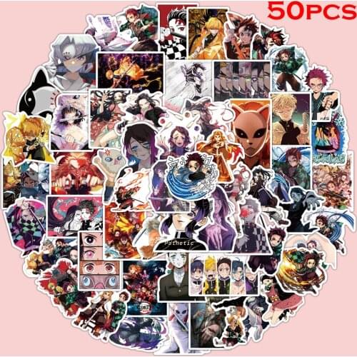 50PCS Kimetsu no Yaiba: Mugen Ressha-Hen Stickers Graffiti Waterproof DIY Phone Snowboard Laptop Luggage Fridge Guitar