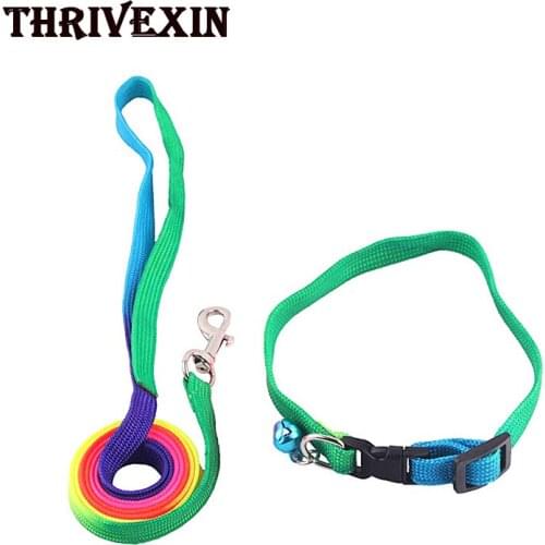 Pet Dog Leash Chest Strap 120 Cm Long Nylon Leash Strap Chain Cute Rainbow Strap Color Dog Leash Dog Collars Dog Collars Dog